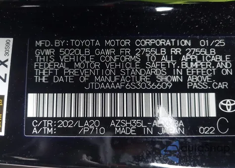 2025 Toyota Crown Limited from USA, damaged, VIN JTDAAAAF6S3036609
